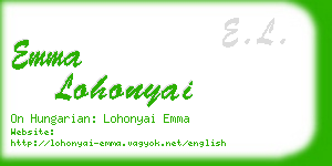 emma lohonyai business card